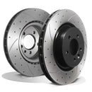 Front Drilled Grooved 360mm Brake Discs - Land Rover Discovery 4 L319 10-16 OMI ALLOY WHEELS
