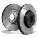 Front Drilled Grooved Vented 349mm Brake Discs - Land Rover Discovery 5 L462 2017+