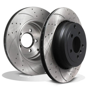 Rear Drilled Grooved Vented 365mm Brake Discs - Range Rover 3 5.0 370Bhp 09-12