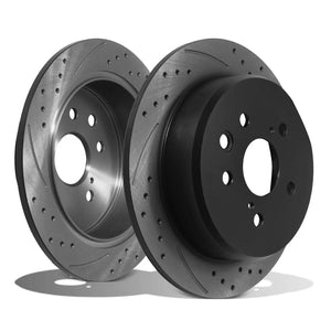 Rear Drilled Grooved 291mm Brake Discs - Lexus IS220 D IS250 AWD 300H 2005+