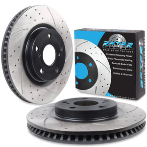 Front Drilled Grooved 296mm Brake Discs - Lexus Is220 Is250 220 D Is300H 05-13