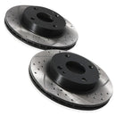 Front Drilled Grooved 235mm Brake Discs - Mazda MX5 MK1 Na Eunos 1.6 1990-1998 OMI ALLOY WHEELS
