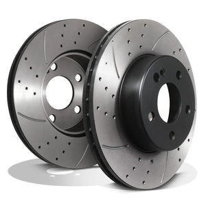 Front Drilled Grooved Vented 295mm Brake Discs - Mercedes Benz C180 C200 13+