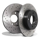 Rear Drilled Grooved 240mm Brake Discs - MG F MG TF 1.6 1.8 95+ OMI ALLOY WHEELS