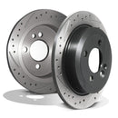 Rear Drilled Grooved 259mm Brake Discs - Mini R50 R52 R53 R56 Cooper S Jcw 01+ OMI ALLOY WHEELS