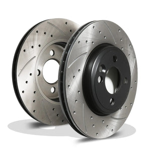 Front Drilled Grooved 280mm Brake Discs - Mini Coupe R58 Roadster R59 Cooper
