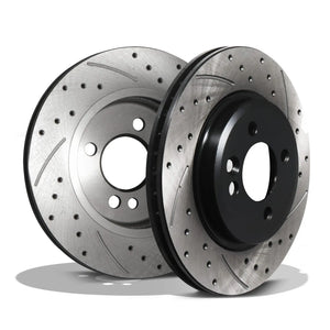 Front Drilled Grooved 276mm Brake Discs Pair - Mini One Cooper S R50 R52 R53