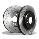 Front Drilled Grooved 276mm Brake Discs Pair - Mini One Cooper S R50 R52 R53 OMI ALLOY WHEELS