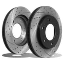 Front Drilled Grooved 294mm Brake Discs - Fiat Fullback 2.4 2.5D 4X4 2016+