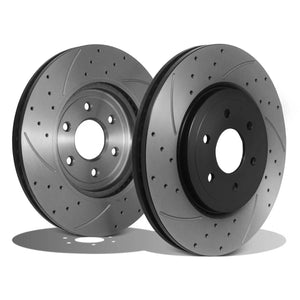 Front Grooved Drilled 320mm Brake Discs - Nissan Navara Pathfinder R51 04-11