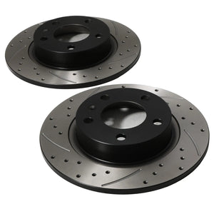 Rear Grooved Drilled 264mm Brake Discs - Vauxhall Opel Corsa D CDTI 1.6 VXR T