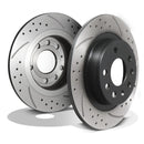 Rear Grooved Drilled 278mm Brake Discs - Vauxhall Opel Zafira B 1.8 VVT-i 05-14 OMI ALLOY WHEELS