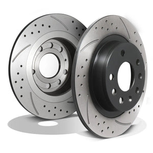 Rear Grooved Drilled 278mm Brake Discs - Vauxhall Opel Zafira 2.0 Turbo 2005+