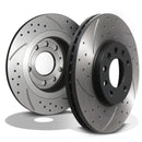 Front Drilled Grooved 288mm Brake Discs - Vauxhall Vectra B Saab 9-3 9-5 1995-2009 OMI ALLOY WHEELS