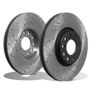 Front Drilled Grooved Brake Discs 308mm - Vauxhall Corsa E 14-19