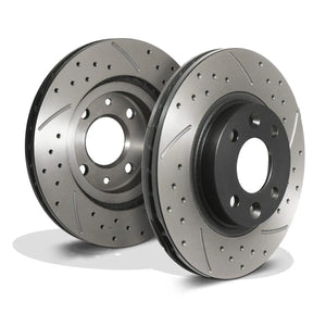 Front Drilled Grooved Brake Discs 258mm - Renault Clio MK4 12-19