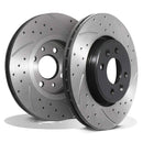 Front Drilled Grooved 280mm Brake Discs - Renault Megane Scenic 99-08 OMI ALLOY WHEELS