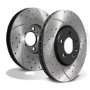 Front Drilled Grooved 288mm Brake Discs - Audi A1 8X & A3 8L 1996+ OMI ALLOY WHEELS