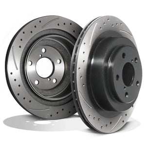 Rear Drilled Grooved 290mm 5X100 Brake Discs - Subaru Impreza Legacy WRX 00-09