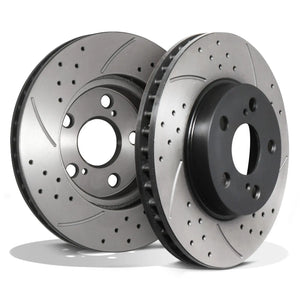 Front Drilled Grooved 255mm Brake Discs - Toyota Celica 1.8 16V T Sport 99+