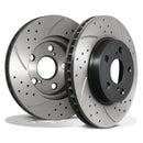 Rotordiscs Front Drilled Grooved 255mm Brake Discs - Toyota Carina 1.6 2.0 92+