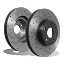 Front Drilled Grooved 277mm Brake Discs - Subaru Impreza WRX Legacy 92-12