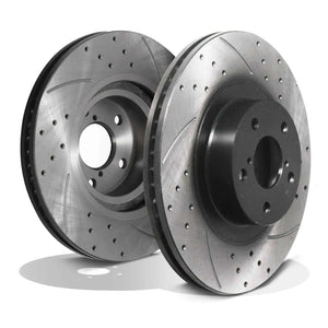 Front Drilled Grooved 294mm Brake Discs - Subaru Impreza WRX Forester Legacy 92+