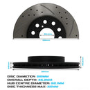 Rear Drilled Grooved 280mm Brake Discs - Toyota MR2 Sw20 2.0 16V Rev 2 3 89-00 OMI ALLOY WHEELS