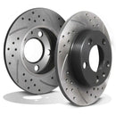 Rear Drilled Grooved 232mm Brake Discs - Audi A1 A3 TT 96+