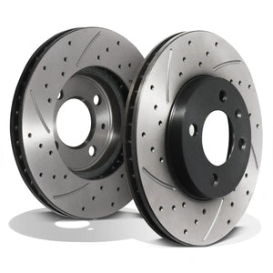Front Drilled Grooved Vented 256mm Brake Discs - Seat Toledo Cordoba Inca 94+
