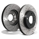Front Drilled Grooved Vented 256mm Brake Discs - Seat Toledo Cordoba Inca 94+ OMI ALLOY WHEELS
