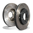 Rear Drilled Grooved 256mm Brake Discs - VW Golf MK4 Bora 1.8T 2.3 V5 Vr6 GTI OMI ALLOY WHEELS
