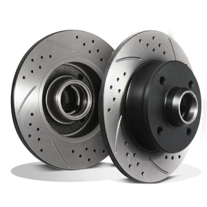 Rear Grooved Drilled 226mm Brake Discs - VW Golf MK3 Polo 1.6 1.8 1.9 TDI GTI