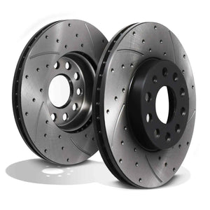 Front Drilled Grooved 288mm Brake Discs - Audi A3 8P 8V 2008+