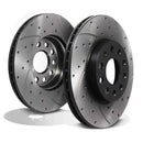 Front Drilled Grooved 288mm Brake Discs - Audi A3 8P 8V 2008+ OMI ALLOY WHEELS