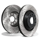 Rear Drilled Grooved 310mm Brake Discs - VW Scirocco Passat CC B6 B7 B8 05+