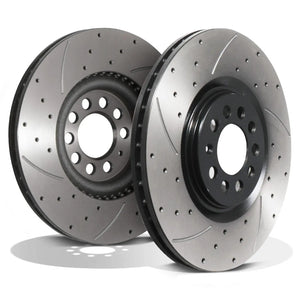 Front Drilled Grooved 312mm Brake Discs - VW Golf MK4 1.8T GTI V5 2.8 V6 R32