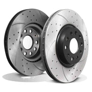 Front Drilled Grooved 312mm Brake Discs - VW Golf MK7 MK8 1.0 1.4 1.5 2.0 TSI TDI 12+