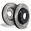 Front Drilled Grooved 345mm Brake Discs - Audi A3 S3 8P 2.5 3.2 V6 Quattro 03-12 OMI ALLOY WHEELS