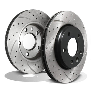 Rear Drilled Grooved 294mm Brake Discs Pair - VW Transporter T6 4 Motion 2015+