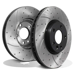 Front Drilled Grooved 340mm Brake Discs - Volkswagen VW Transporter T6 2.0 TSI TDI 15+