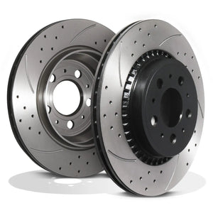 Rear Drilled Grooved 308mm Brake Discs - Volvo Xc90 4.4 V8 3.0 T6 2.5 T 2.5 D5
