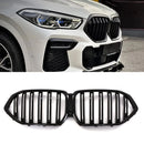 Front Double Bar Grille Gloss Black - BMW X6 G06 Pre-LCI 2020-2023 OMI ALLOY WHEELS