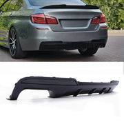 Rear Twin Exit Style Diffuser Gloss Black - BMW 5 Series F10 10-16 OMI ALLOY WHEELS
