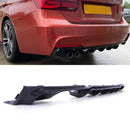 Rear Twin Exit Style Diffuser Gloss Black - BMW 3 Series F30 13-18