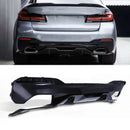 Rear Dual Exit Style Diffuser Gloss Black - BMW 5 Series G30 2016-2023 OMI ALLOY WHEELS