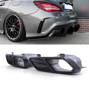 A45 AMG Style Quad Tailpipes Gloss Black - Mercedes A Class W176 12-18