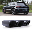Rear Quad Tailpipes Gloss Black - Porsche Macan S MK1 2015-2018