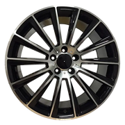 19x9.5" Mercedes AMG Twist Turbine Style alloy wheel in gloss black, 5x112 - front face