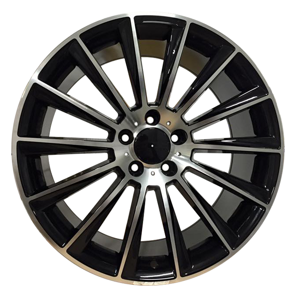19x8.5" AMG Twist Turbine Style Alloy Wheels Black Machined